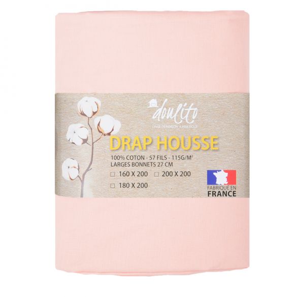 Drap housse Doulito - 180x200 cm - Made in France - Coton