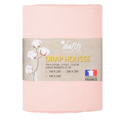 Drap housse Doulito - 200x200 cm - Made in France - Coton