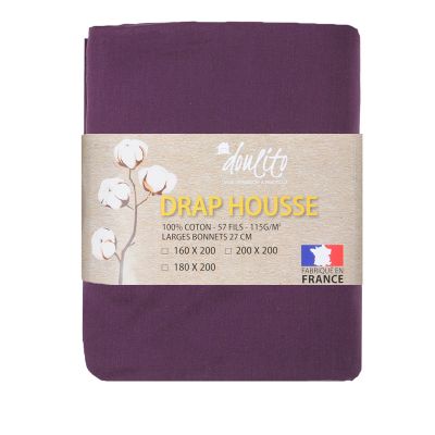 Drap housse Doulito - 200x200 cm - Made in France - Coton