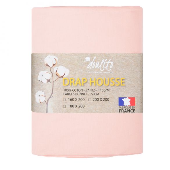 Drap housse Doulito - 160x200 cm - Made in France - Coton Drap housse Doulito - 160x200 cm - Made in France - Coton