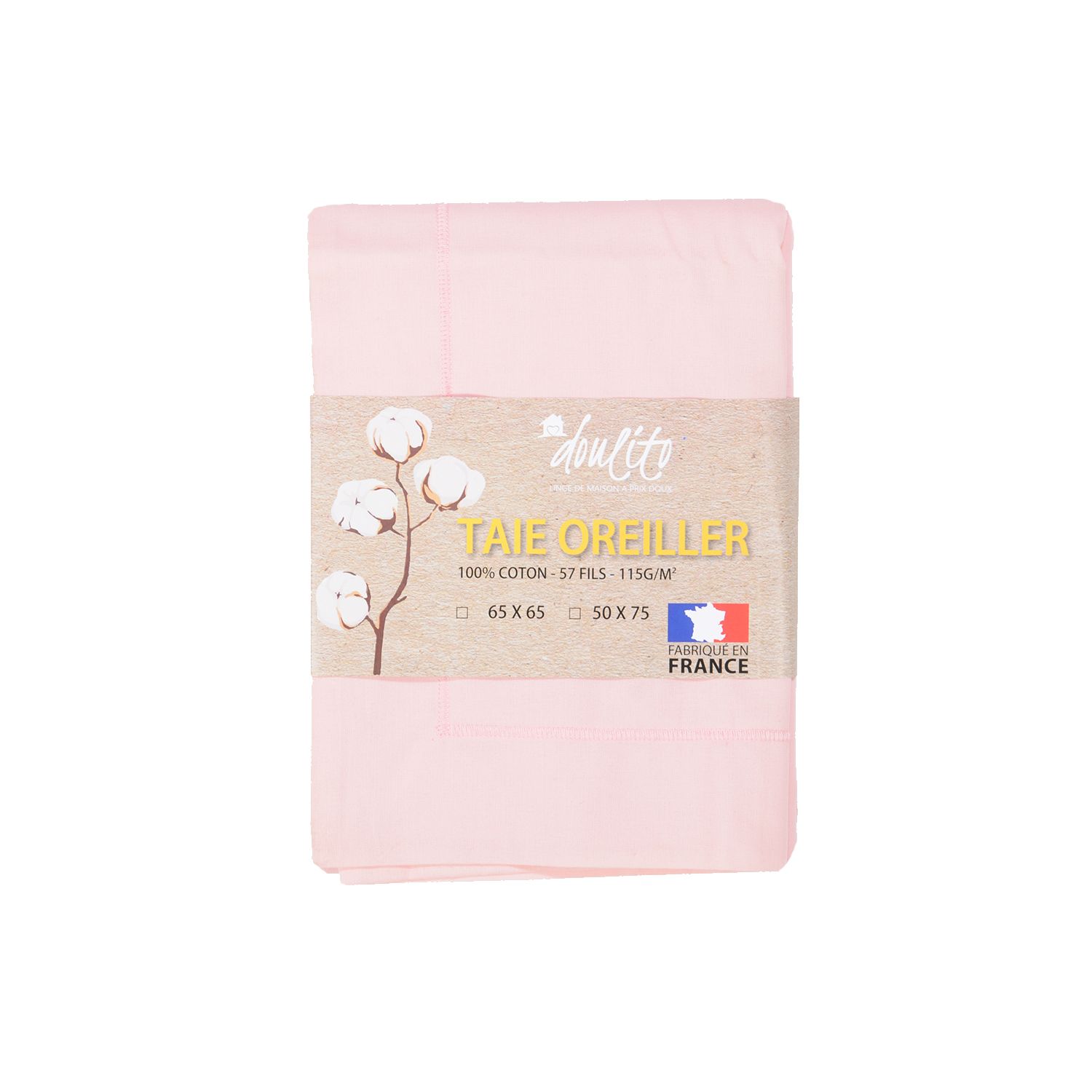Taie d'oreiller Doulito - 50x75 cm - Made in France - Coton