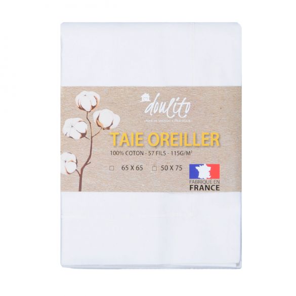 Taie d'oreiller Doulito - 65x65 cm - Made in France - Coton