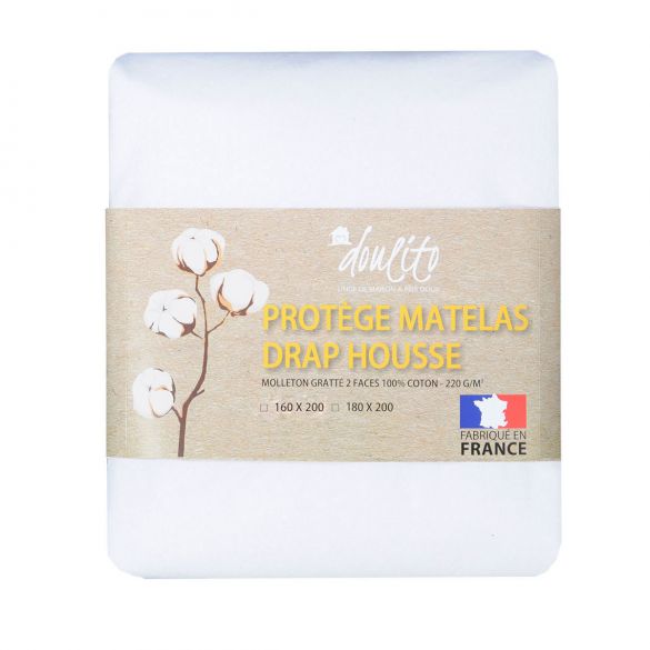 Protège matelas Doulito - 180x200 cm - Made in France - Coton