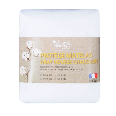 Protège matelas lit electrique Doulito - 160x200 cm - Made in France - Coton