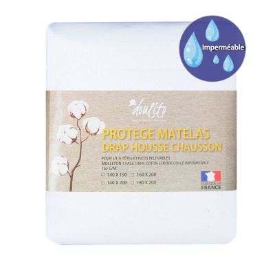 Protège matelas imperméable lit electrique Doulito - 180x200 cm - Made inFrance - Coton