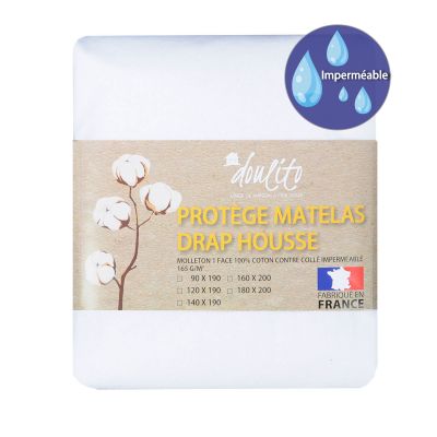 Protège matelas imperméable Doulito - 160x200 cm - Made in France - Coton