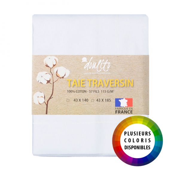 Taie de traversin Doulito - 43x185 cm - Made in France - Coton Taie de traversin Doulito - 43x185 cm - Made in France - Coton