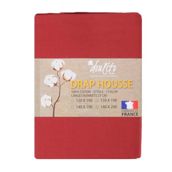 Drap housse Doulito - 150x190 cm - Made in France - Coton