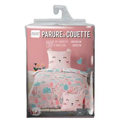 Housse de couette 140 x 200 cm + taie - Chaton