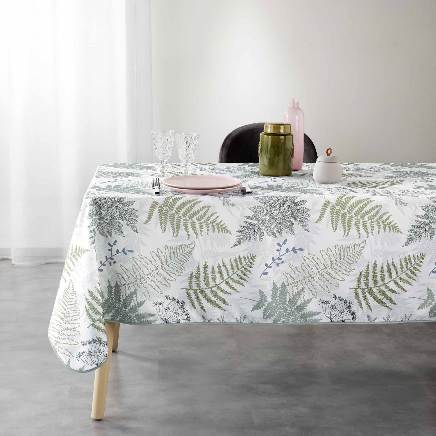 Nappe en tissu rectangle Menthe 150x250cm, nappe en tissu pas cher