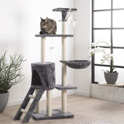 Arbre à chat - 4 plateformes et 4 jouets - Hauteur 138cm