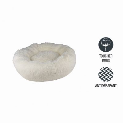 Coussin à poils longs pour chien - Diamètre 75cm