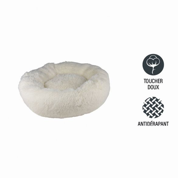 Coussin à poils longs pour chien - Diamètre 75cm