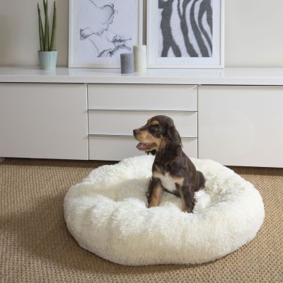 Coussin à poils longs pour chien - Diamètre 75cm