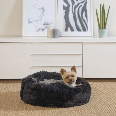 Coussin à poils longs pour chat et petit chien - Diamètre 55cm