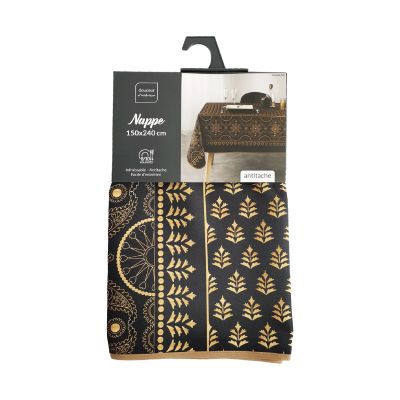 Nappe antitache rectangulaire - 150 x 240 cm -Motifs graphiques or