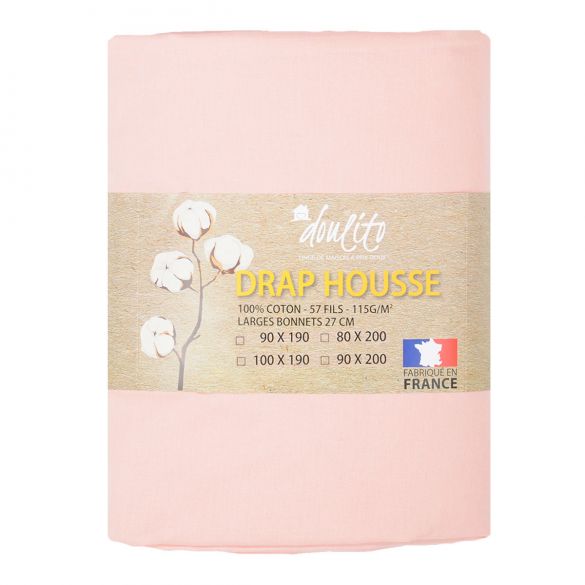 Drap housse Doulito - 80x200 cm - Made in France - Coton
