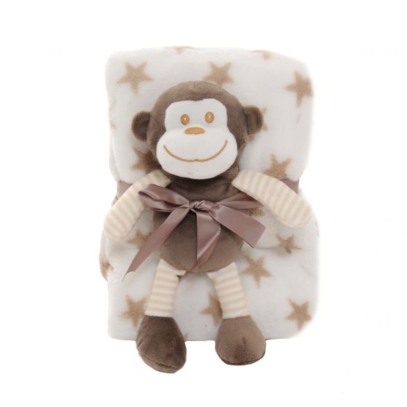 Peluche Singe et plaid pour enfant Peluche Singe et plaid pour enfant
