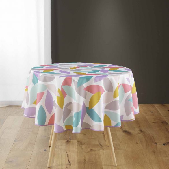 Nappe antitache ronde - Diamètre 180 cm - Formes colorées