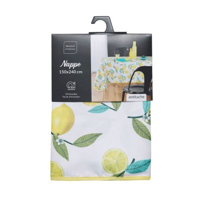 Nappe antitache rectangulaire - 150 x 240 cm - Citrons