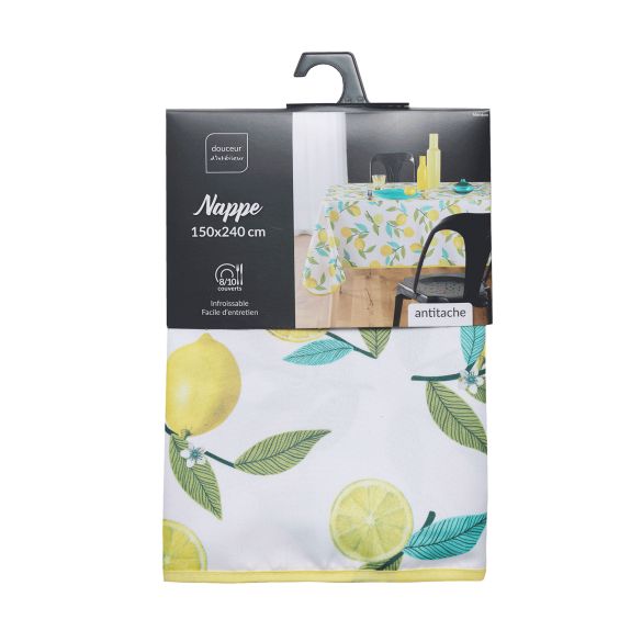 Nappe rectangle - 150 x 240 cm - Citrons