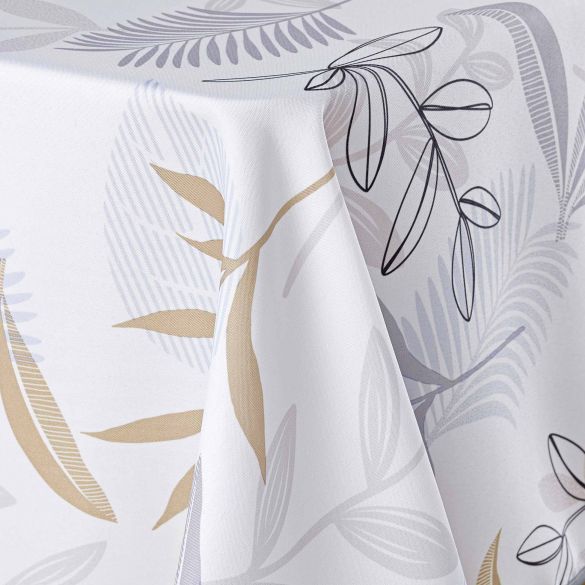 Nappe de table anti-tache beige, gris abstrait