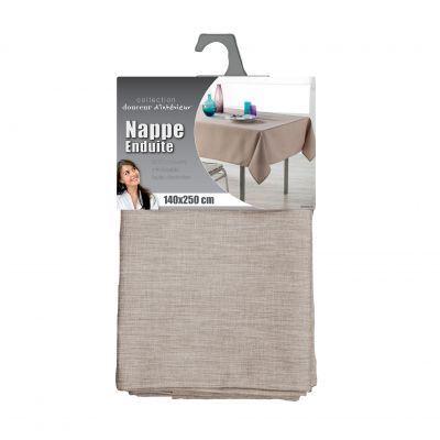 Nappe enduite rectangulaire - 140 x 250 cm - Uni - Plusieurs coloris disponibles