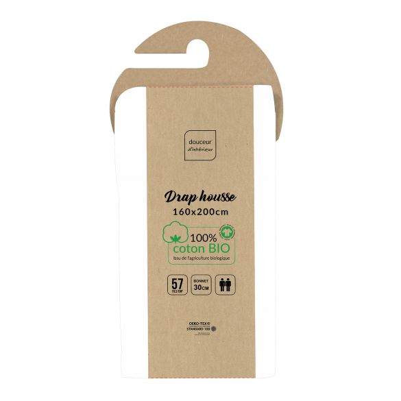 Drap housse 160x200 cm - Coton bio