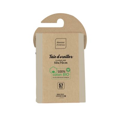 Taie d'oreiller rectangle - 50x70 cm - Coton bio