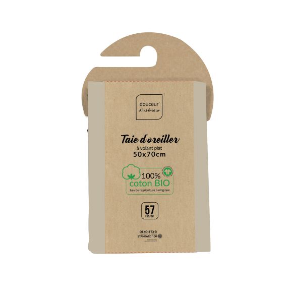 Taie d'oreiller rectangle - 50x70 cm - Coton bio