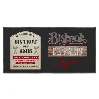 Tapis antidérapant - 50x120 cm - Bistrot des amis, bistrot de Paris