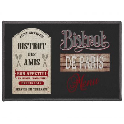 Tapis antidérapant - 40x60 cm - Bistrot des amis, bistrot de Paris