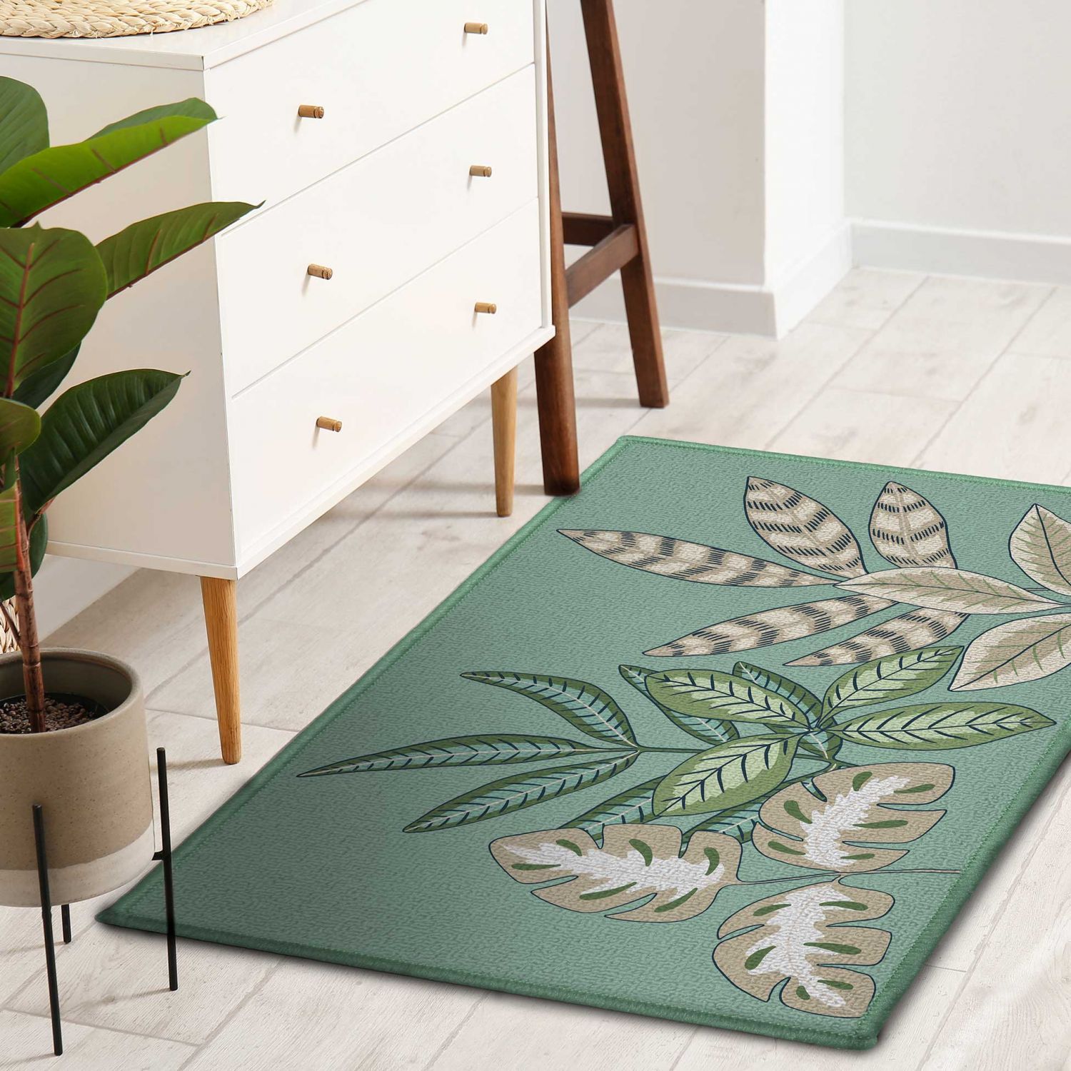 Tapis antidérapant - 50x80cm - Feuillage