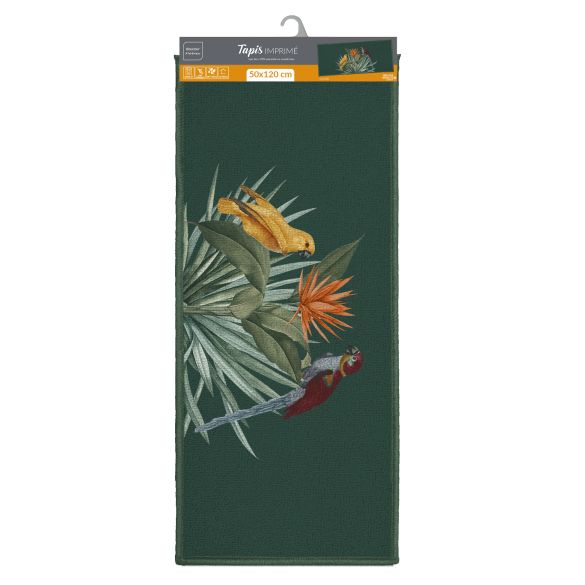 Tapis antidérapant - 50x120 cm - Perroquets