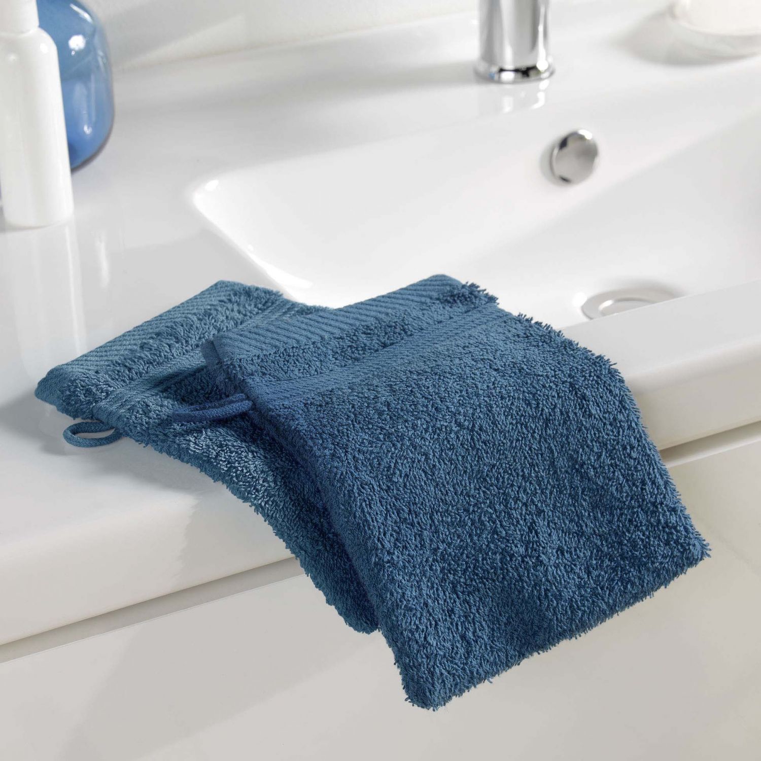 2 Gants de toilette 15x21 cm - 500g/cm² 