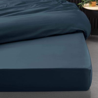 Drap housse en coton bio PALACIO coloris vert 90 x 190 cm