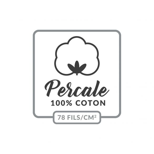 Drap housse 90x190 cm - Percale 100% coton