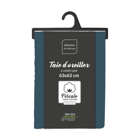 Taie d'oreiller carrée 63x63 cm - Percale 100% coton