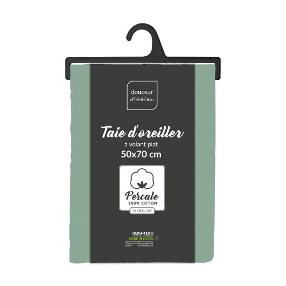 Taie d'oreiller rectangle 50x70 cm - Percale 100% coton