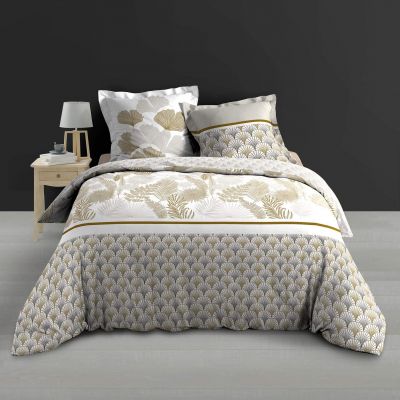 Housse de couette - 240x260 cm + taies - Percale - Vert kaki - 78