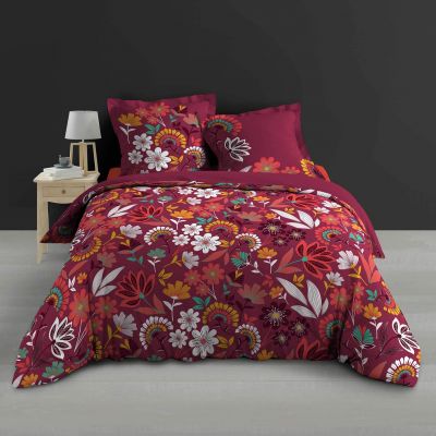 Housse de couette 220x240 cm + taies - Percale - Fleurs