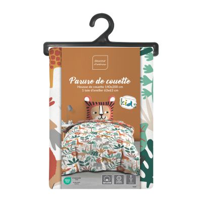 Pack parure de couette enfant 140x200 cm filou + drap housse