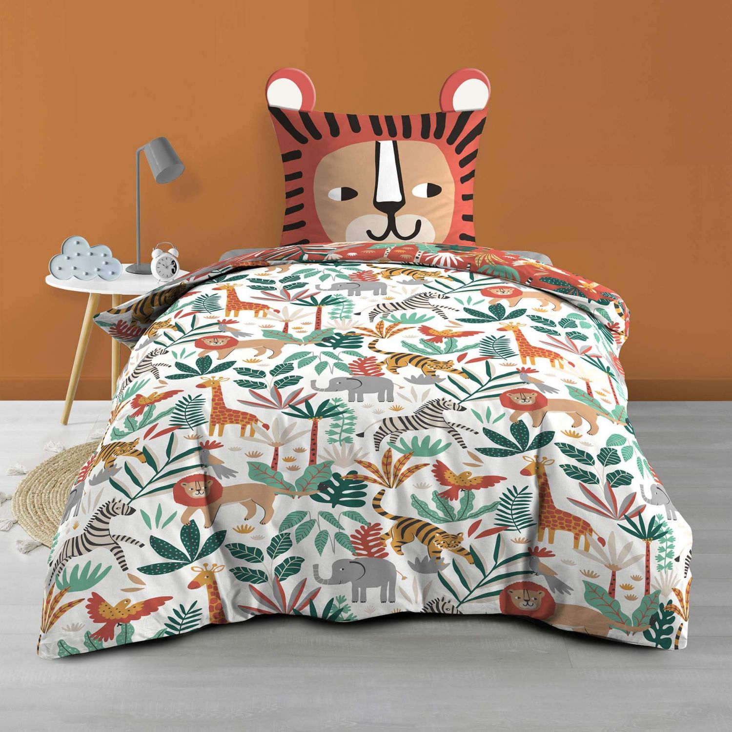 Housse de couette enfant JUNGLE 100x135 cm Multicolore Good Morning