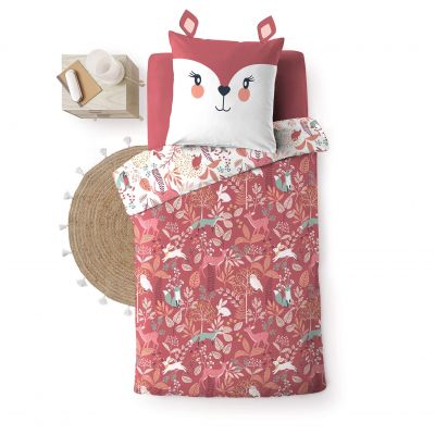 Housse de couette enfant 140x200 cm + taie - Biche