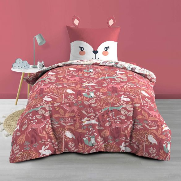 Housse de couette enfant 140x200 Alice + 1 taie microfibre