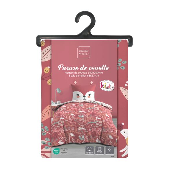 Housse de couette enfant 140x200 cm + taie - Biche