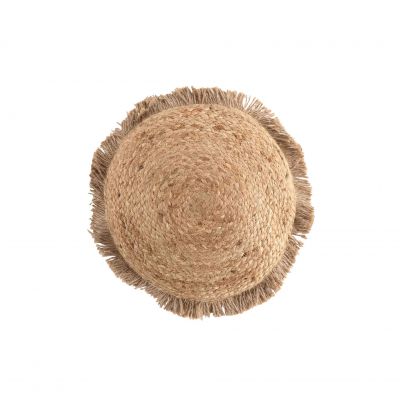 Coussin rond déhoussable en jute - 40 cm