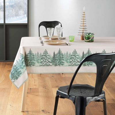 Nappe en tissu rectangle Menthe 150x250cm, nappe en tissu pas cher