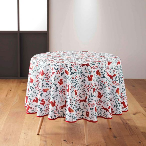 Nappe antitache ronde - Diamètre 180 cm - Animaux de la forêt