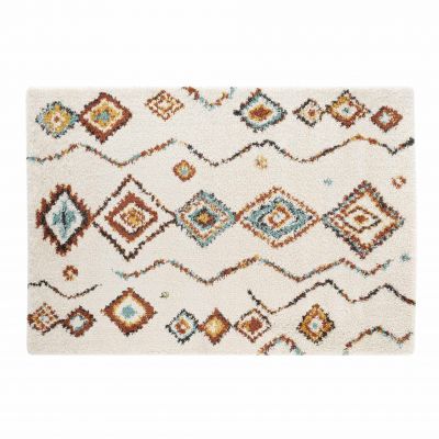 Tapis 160x230 cm - Losanges colorés sur fond beige